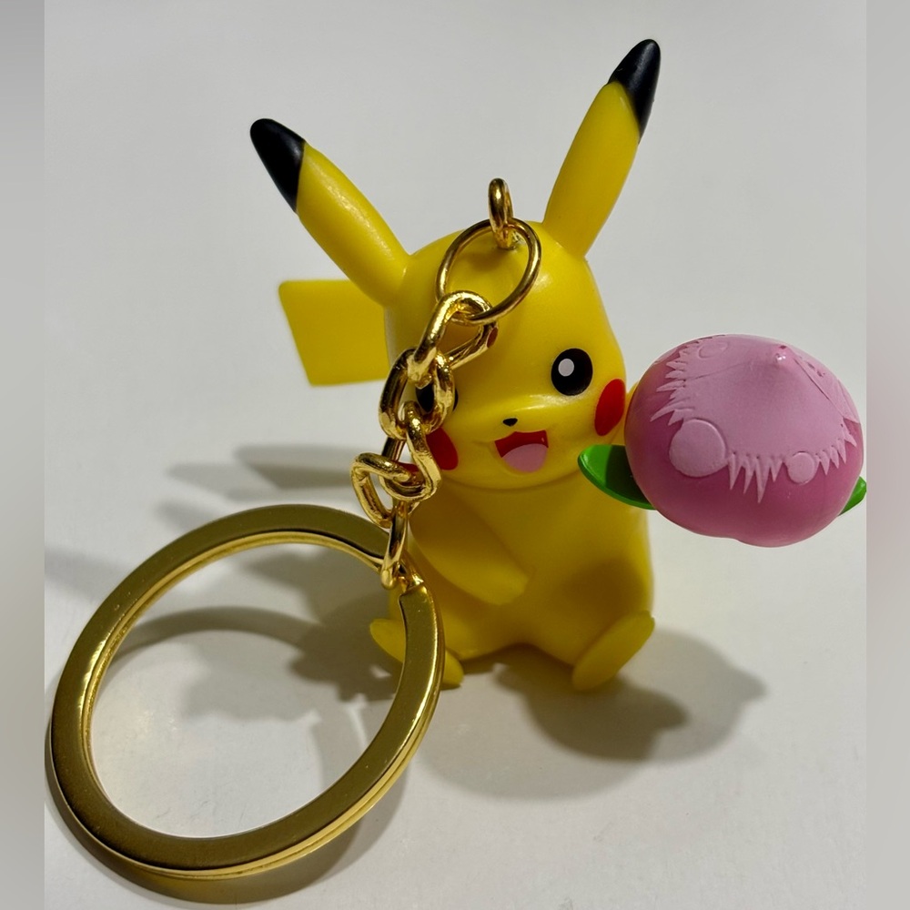Handmade Pokemon Pikachu with Pecha Berry Keychain